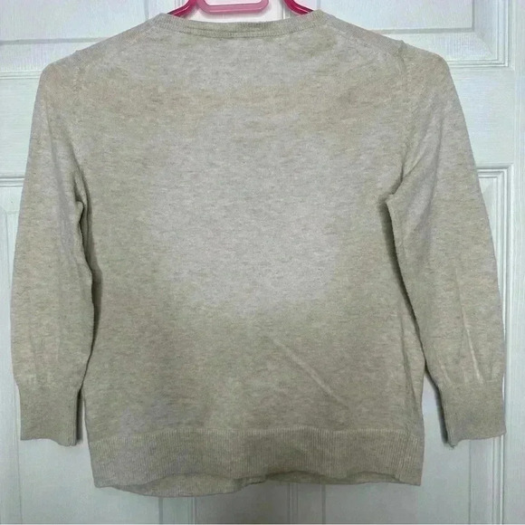 GAP Factory Cardigan 3/4 Sleeves Cream Size Extra Small - Picture 10 of 15